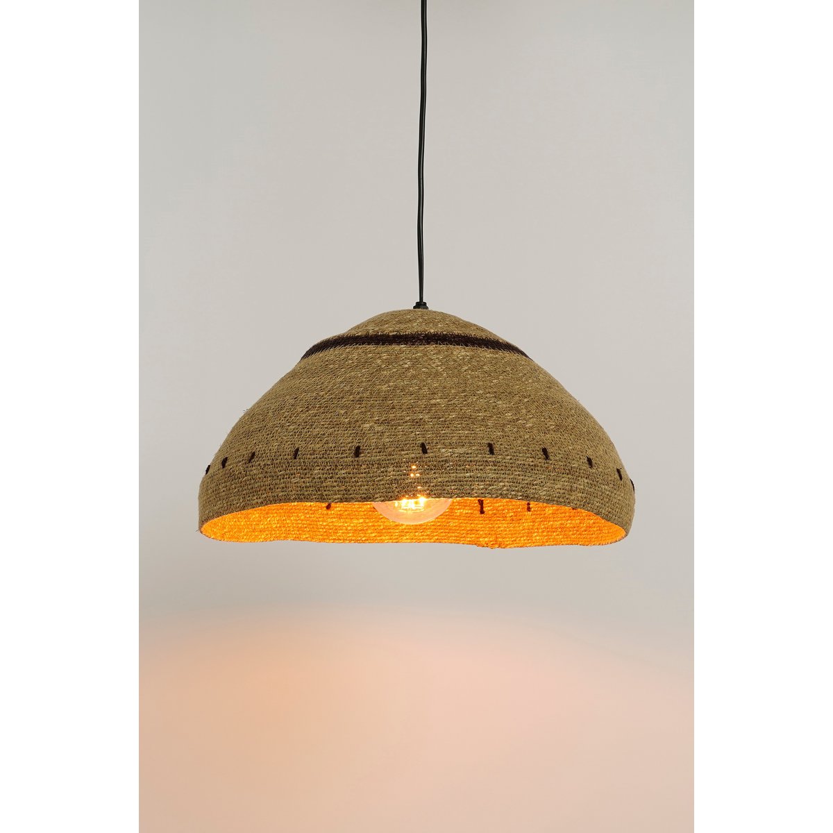 Joulz Hanglamp - H22 x Ø41 cm - Jute - Lichtbruin