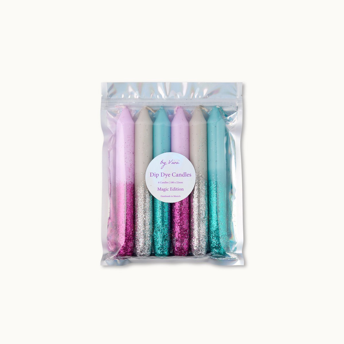 Dip Dye Candles Set: Glitter Magic Edition