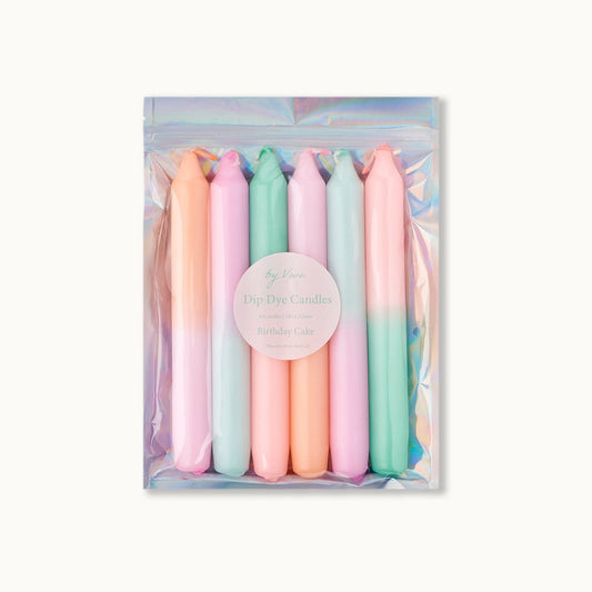 Dip Dye Candle Set: Birthday Cake