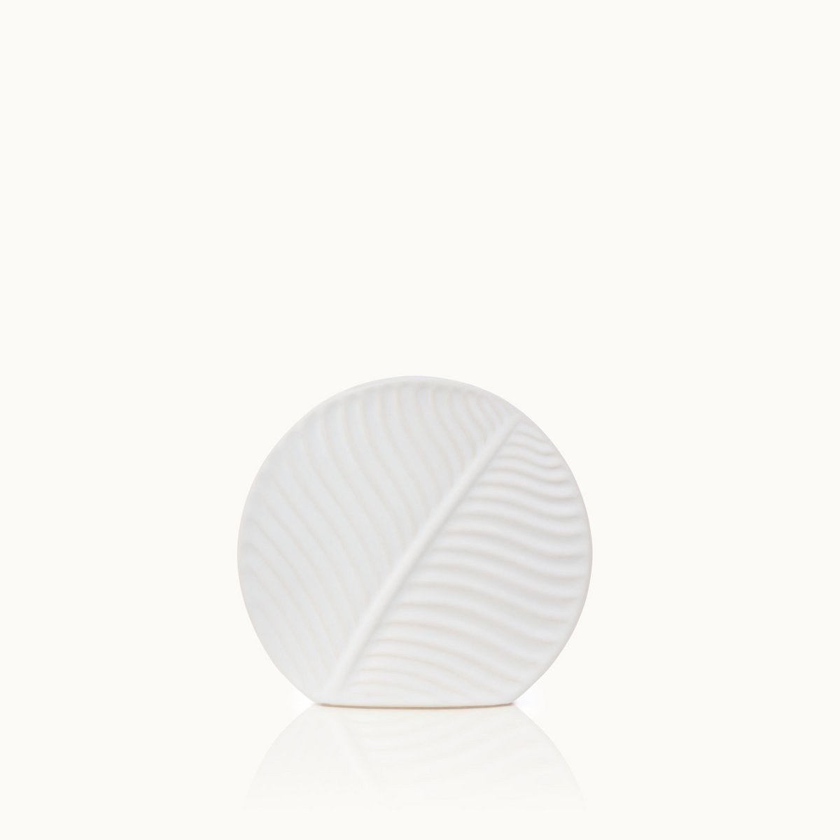 Vase Leaf White-S