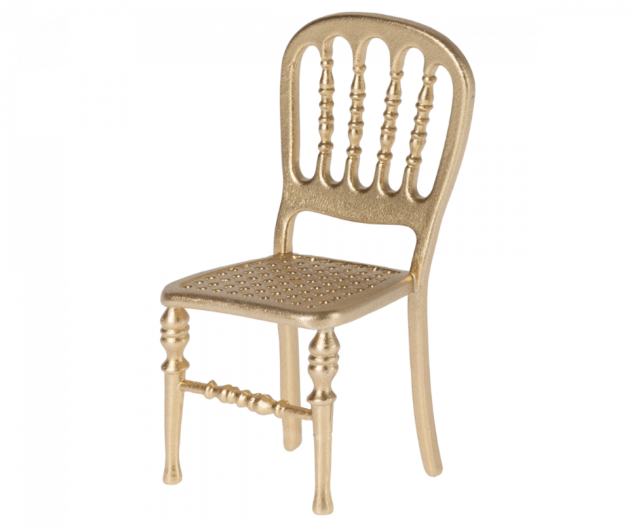 Maileg - Chair, Mouse - Gold